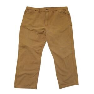 Dickies Mens Carpenter Work Pants 44x30 Relaxed Fit Canvas Cotton~SEE HOLE (Pic)